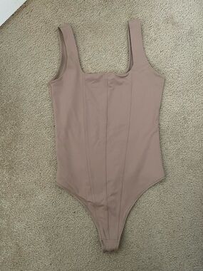 Abercrombie & Fitch Mauve-Taupe Square Neck Bodysuit